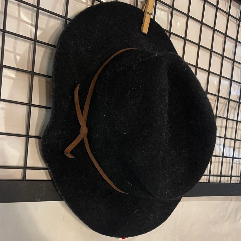 Brixton Wool Black Fedora with Brown Band